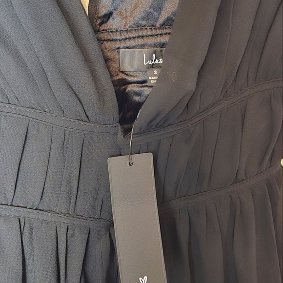 NWT! Lulus 'Im All Yours' Black Ruffled Whimsigoth Maxi Dress, Small - Picture 7 of 7